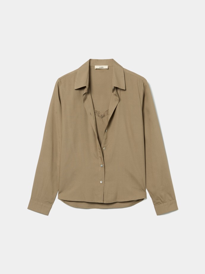Camisa com top de renda