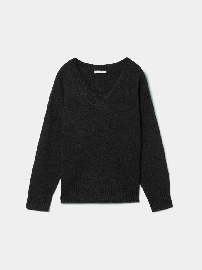 Camisola de malha com decote em V