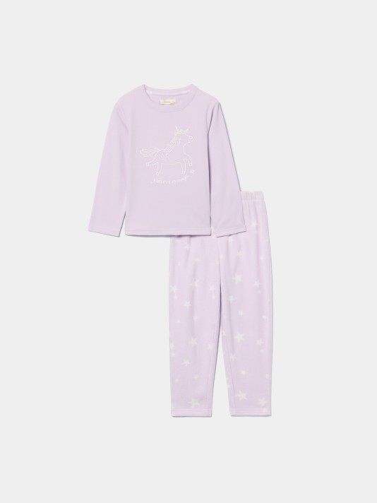 Pijama polar estampado